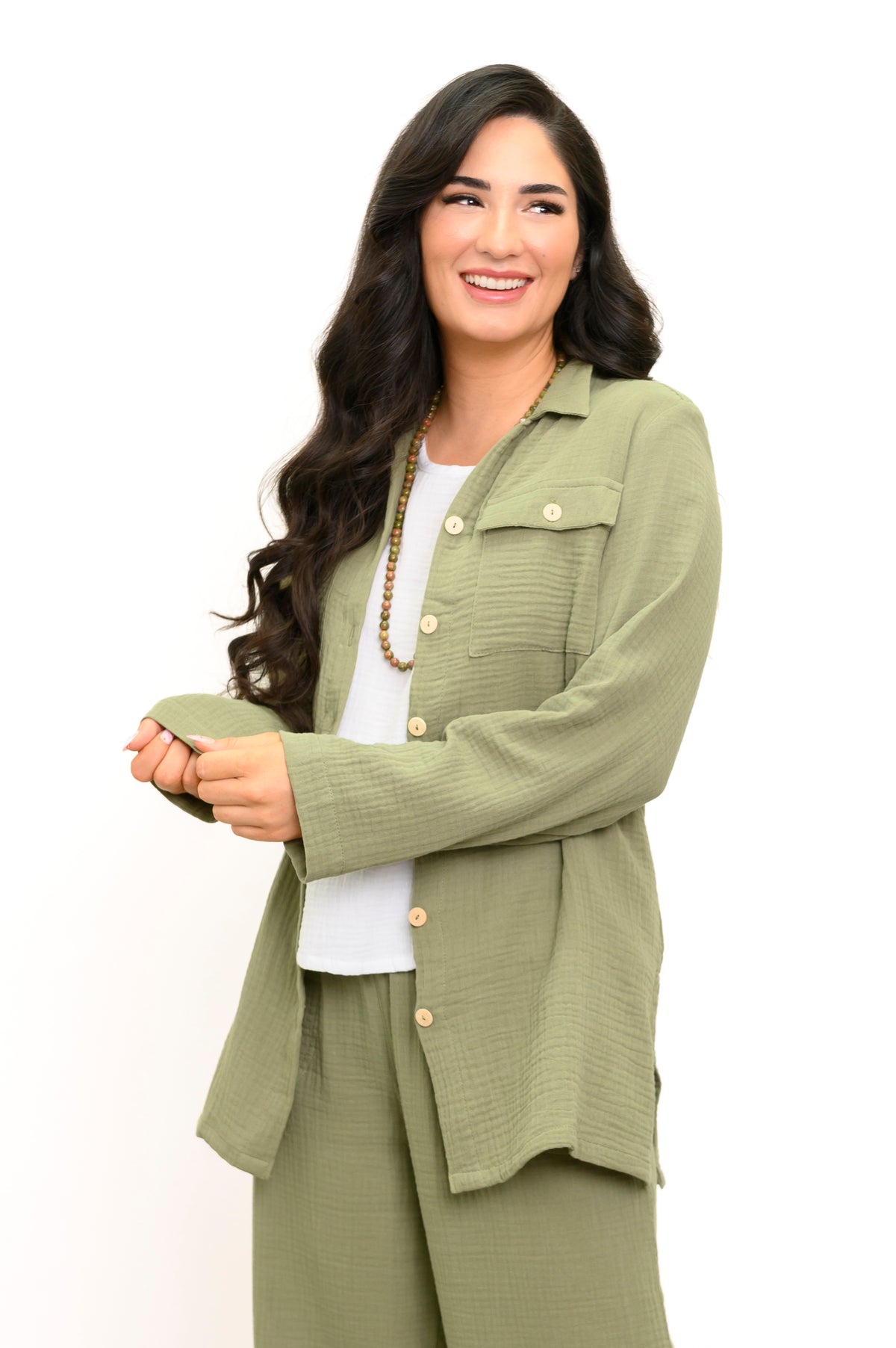 Temple Blouse, Sage