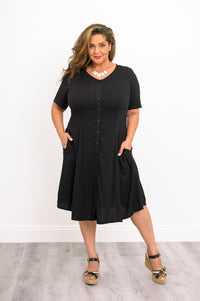 Teresa Dress, Black, Linen Bamboo