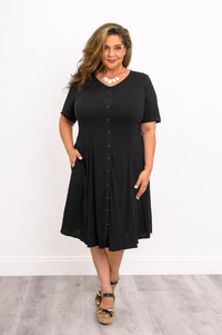 Teresa Dress, Black, Linen Bamboo