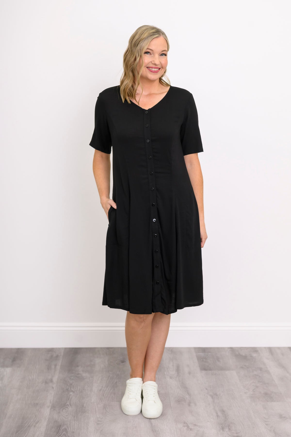 Teresa Dress, Black, Linen Bamboo