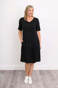 Teresa Dress, Black, Linen Bamboo
