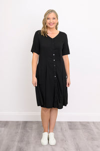 Teresa Dress, Black, Linen Bamboo