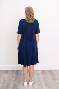 Teresa Dress, Indigo, Linen Bamboo