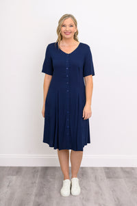 Teresa Dress, Indigo, Linen Bamboo