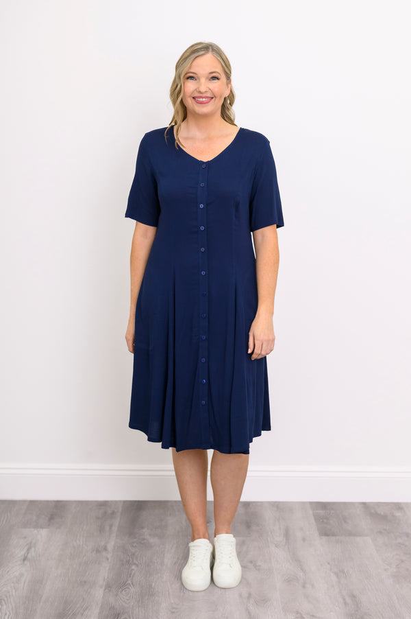 Teresa Dress, Indigo, Linen Bamboo