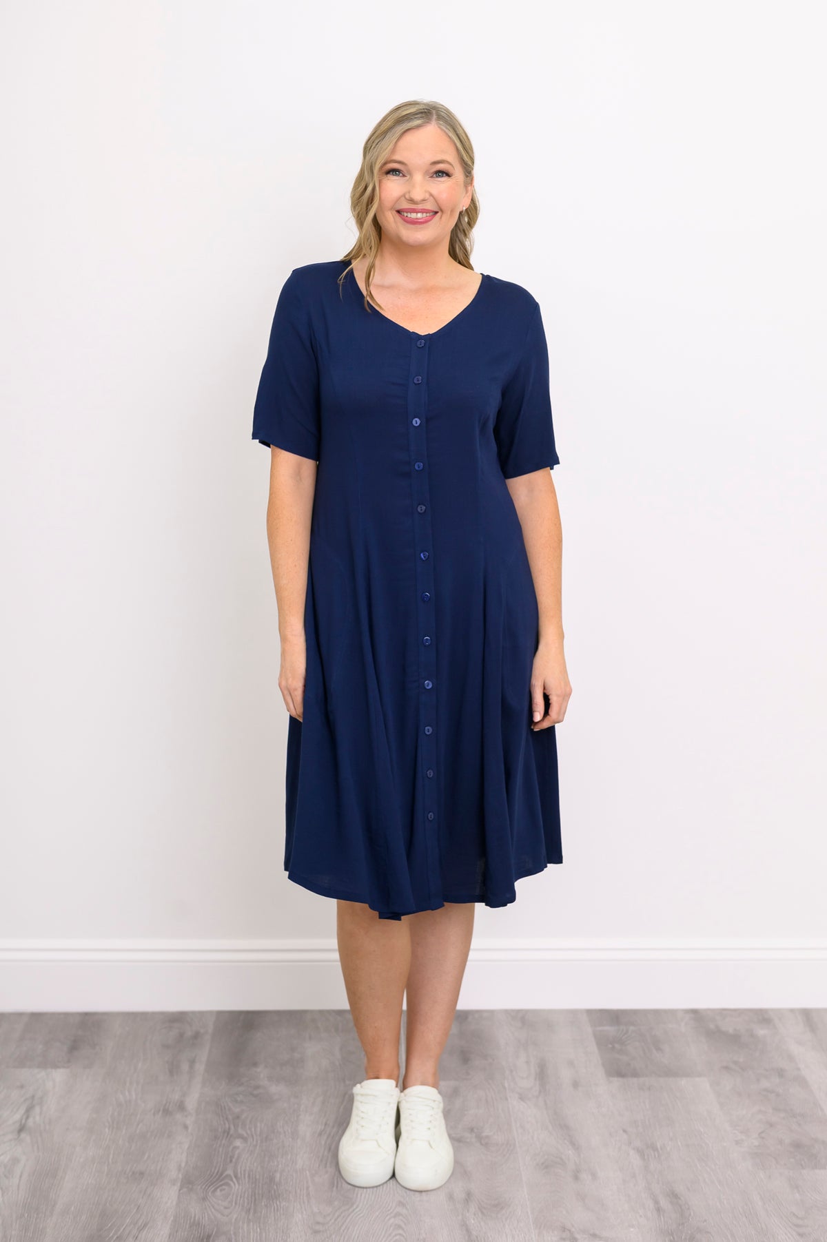 Teresa Dress, Indigo, Linen Bamboo