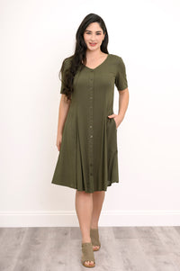 Teresa Dress, Khaki, Linen Bamboo