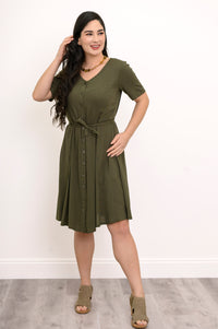 Teresa Dress, Khaki, Linen Bamboo