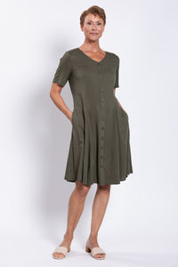 Teresa Dress, Khaki, Linen Bamboo