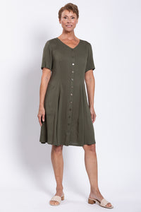 Teresa Dress, Khaki, Linen Bamboo