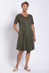 Teresa Dress, Khaki, Linen Bamboo