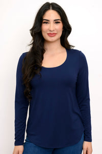 Tessa Long Sleeve, Indigo, Bamboo