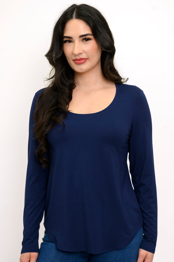 Tessa Long Sleeve, Indigo, Bamboo