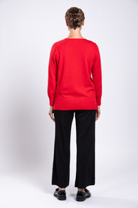 Tiff Sweater, Red, Cotton