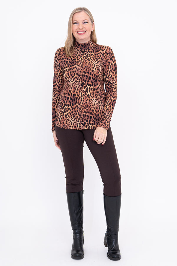 Tonya Top, Chocolate Leopard, Bamboo