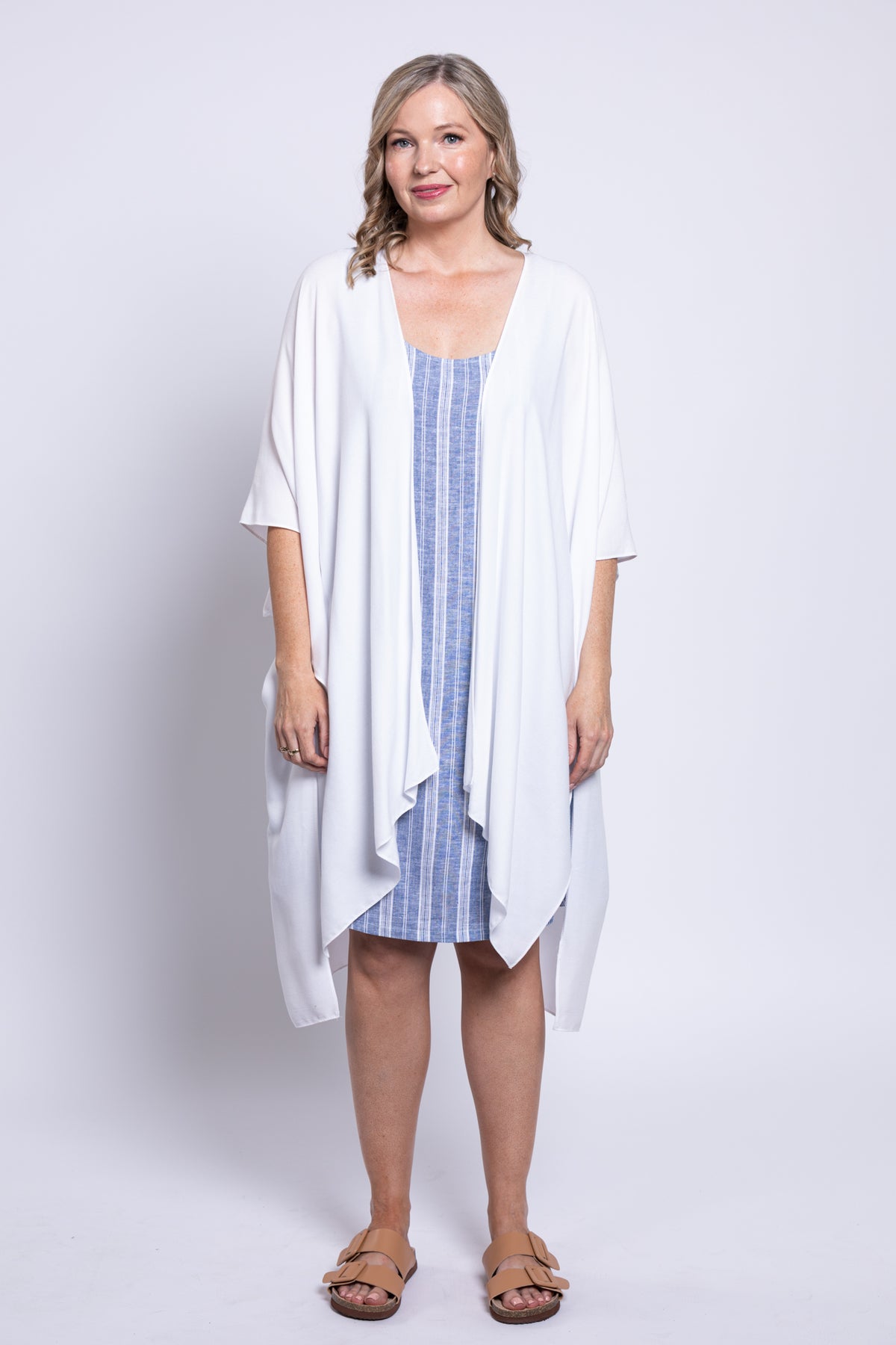 Velma Dress, Denim Stripe, Linen Viscose