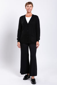 Ventura Cardigan, Black, Wool Cashmere