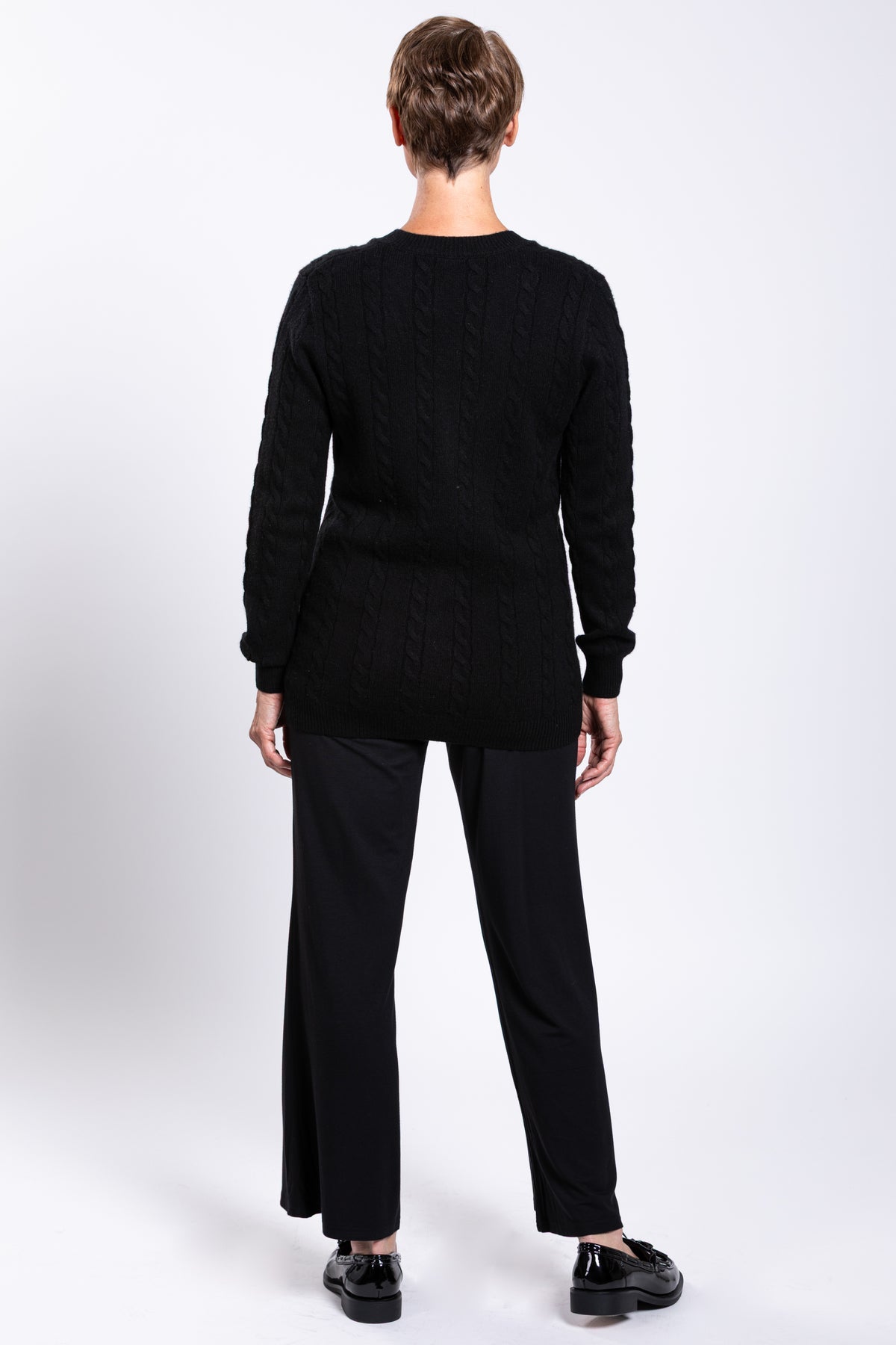 Ventura Cardigan, Black, Wool Cashmere