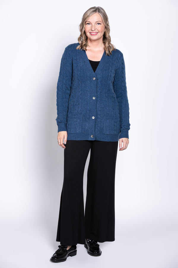 Ventura Cardigan, Denim, Wool Cashmere