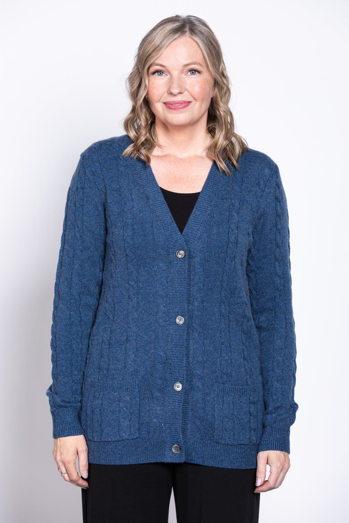 Ventura Cardigan, Denim, Wool Cashmere