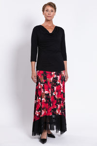 Vera Skirt, Lipstick Poinsetta, Bamboo