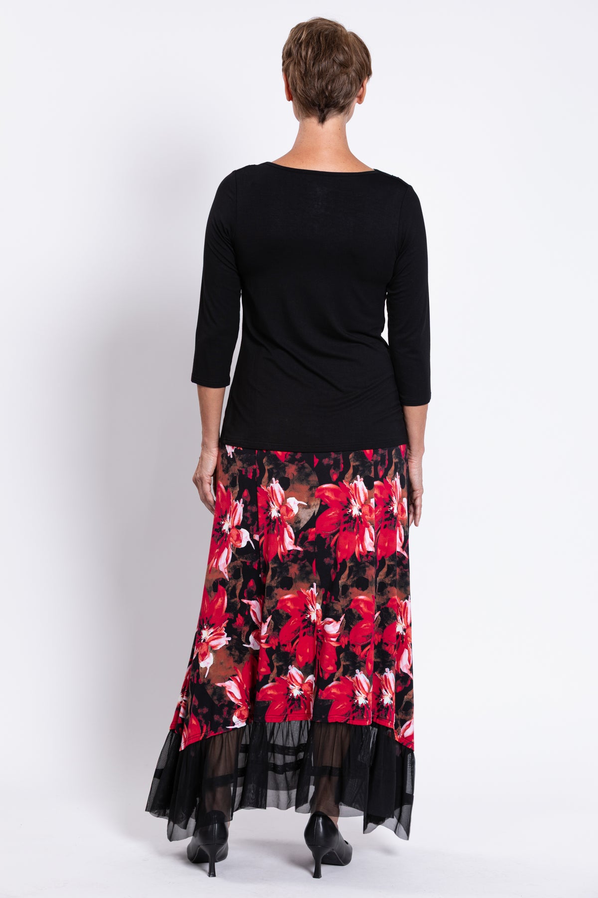 Vera Skirt, Lipstick Poinsetta, Bamboo