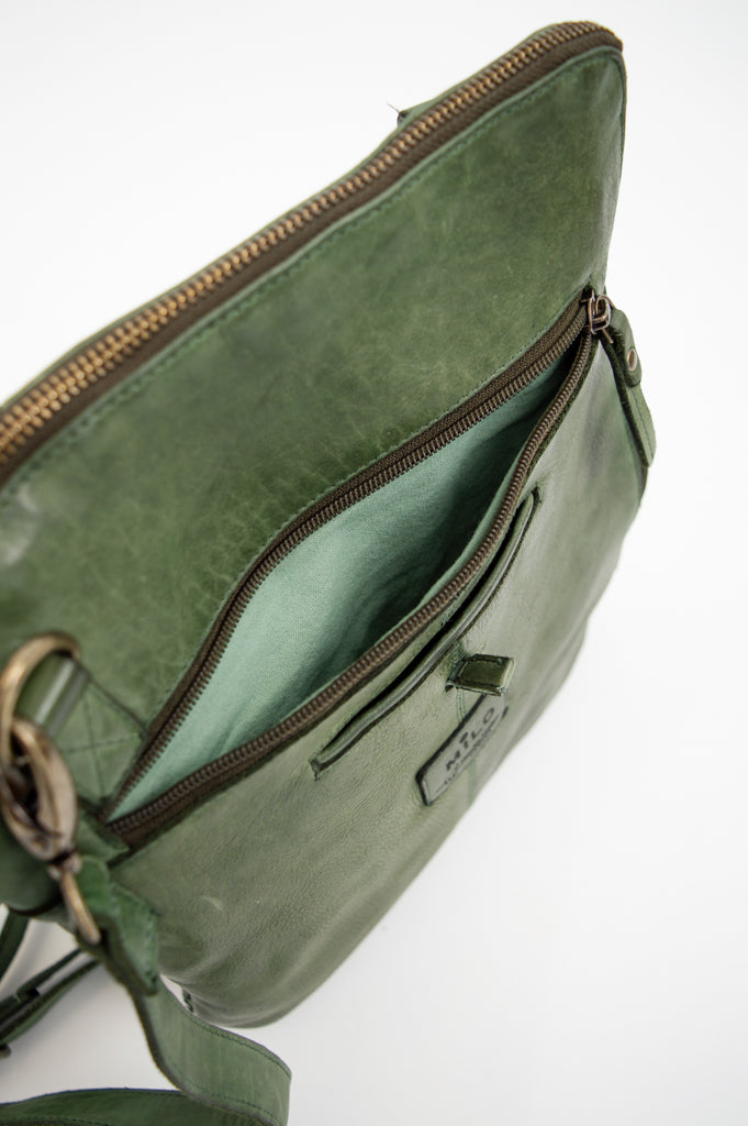 Handbag 097, Olive, Leather