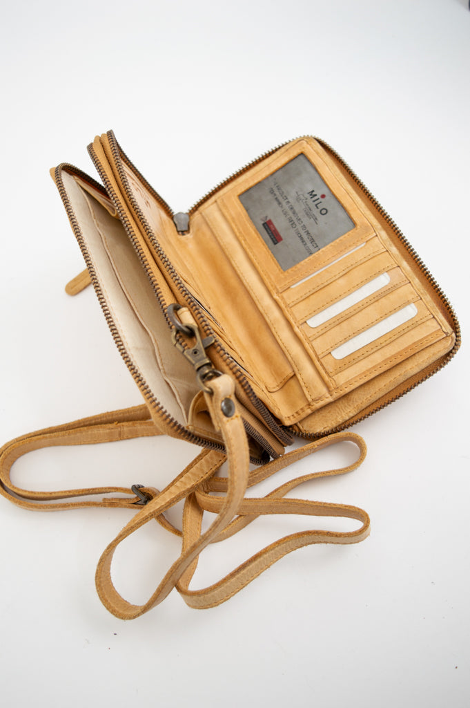 Handbag 500, Buckskin, Leather