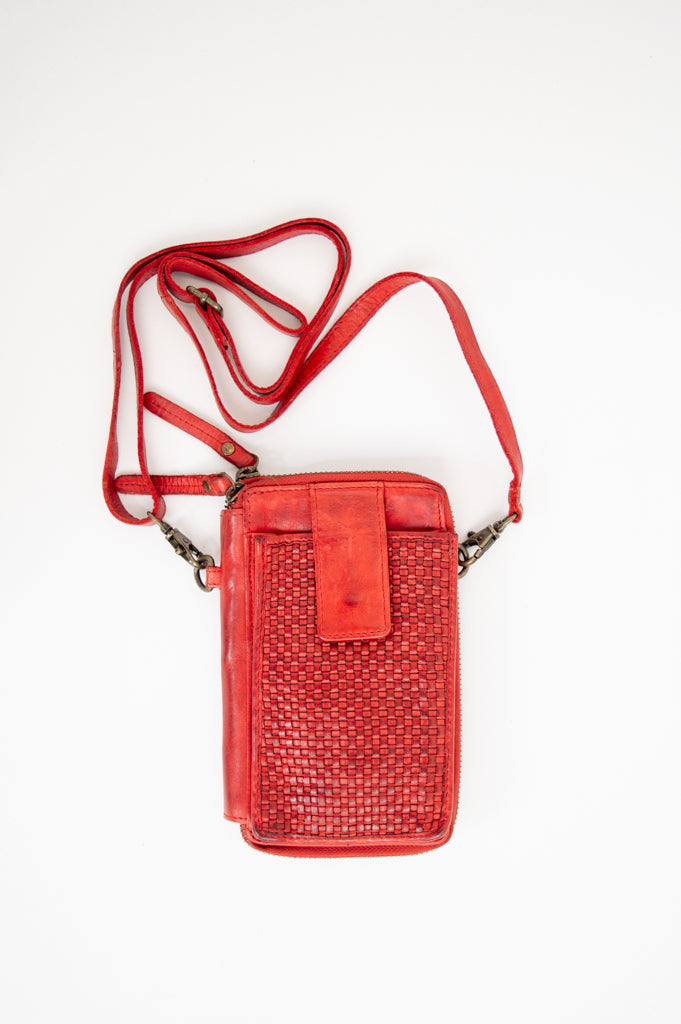 Handbag 500, Red, Leather