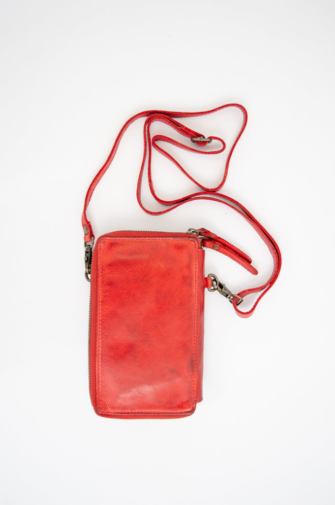 Handbag 500, Red, Leather