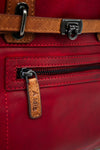 Adrian Klis 1390 Purse, Red/Tan, Buffalo Leather