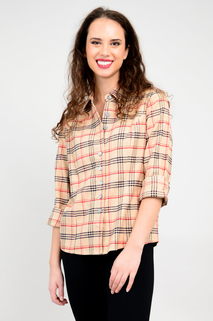 Alexis Top, Retro Plaid, Cotton Flannel – LTD CAD Retail