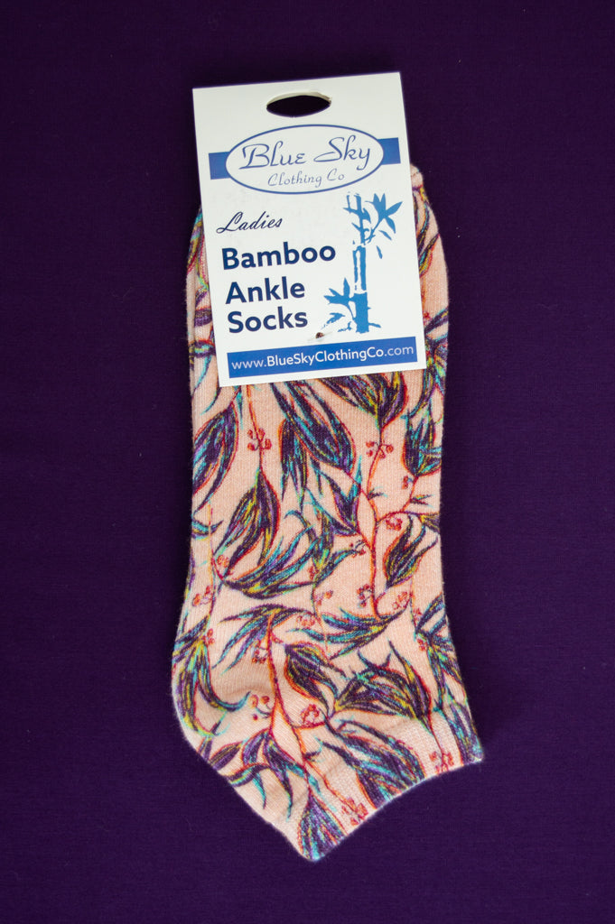 Ladies Ankle Bamboo Socks, Assorted Prints