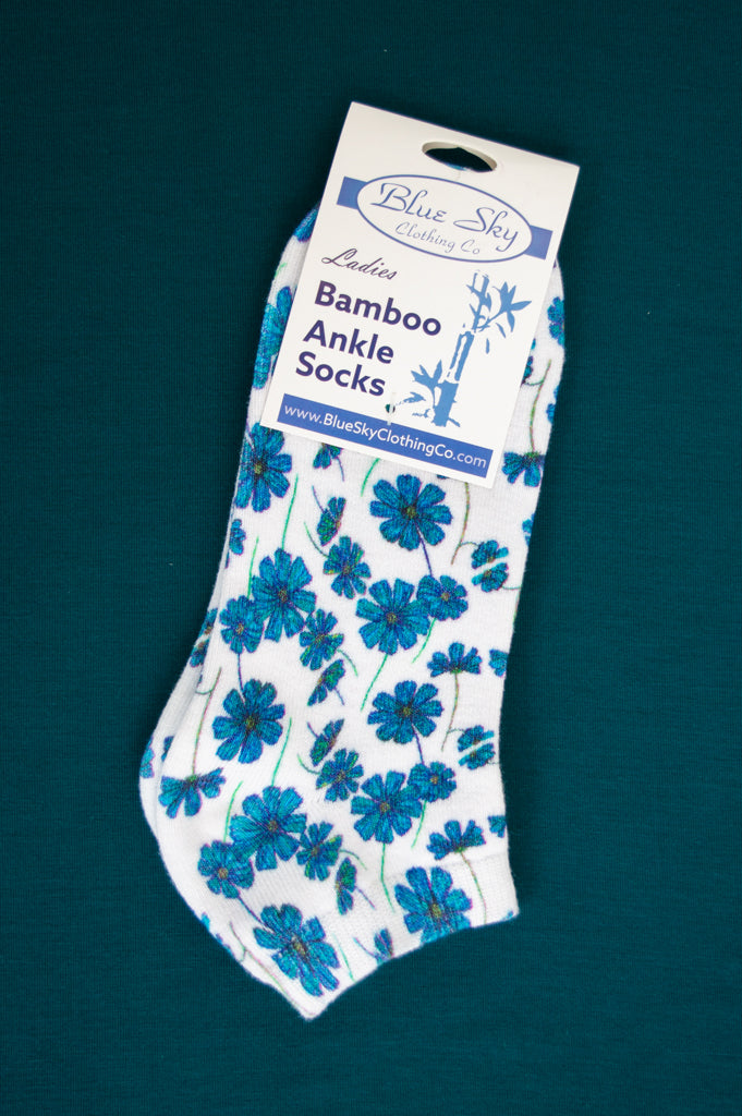 Ladies Ankle Bamboo Socks, Assorted Prints