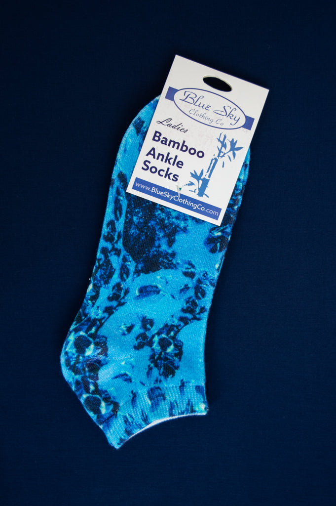 Ladies Ankle Bamboo Socks, Assorted Prints