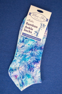 Ladies Ankle Bamboo Socks, Assorted Prints