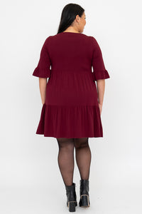 Bernadette Dress, Burgundy, Bamboo