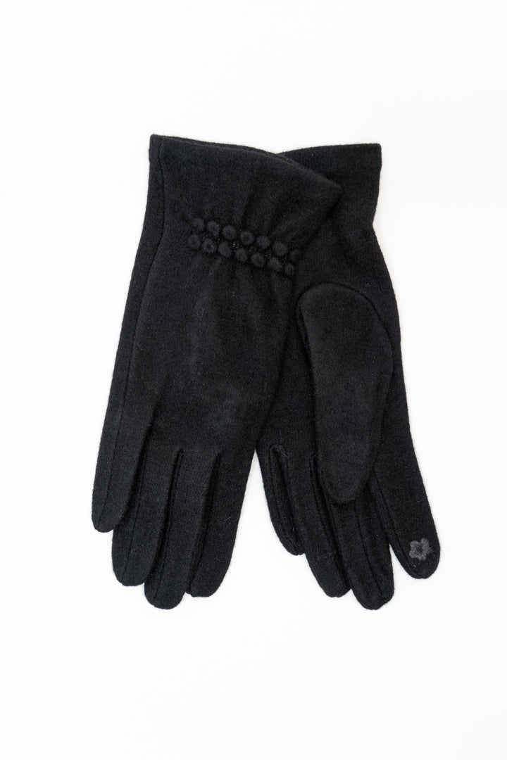 Wool Gloves, Black (Style 2)