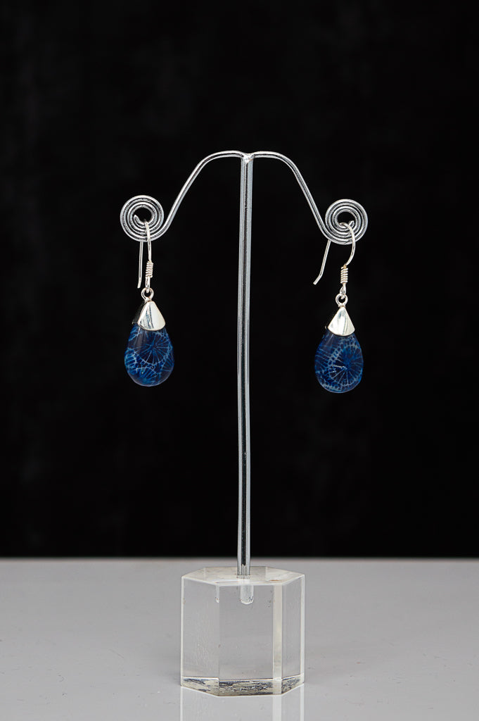 Blue Coral Earrings - 619