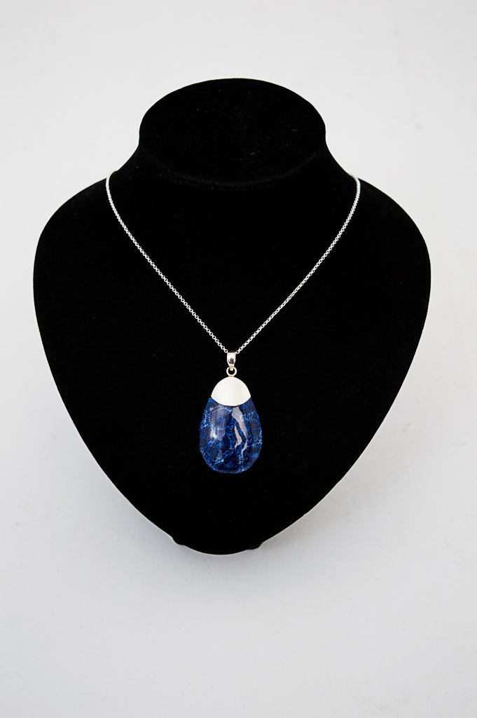 Navy and cheap coral necklace