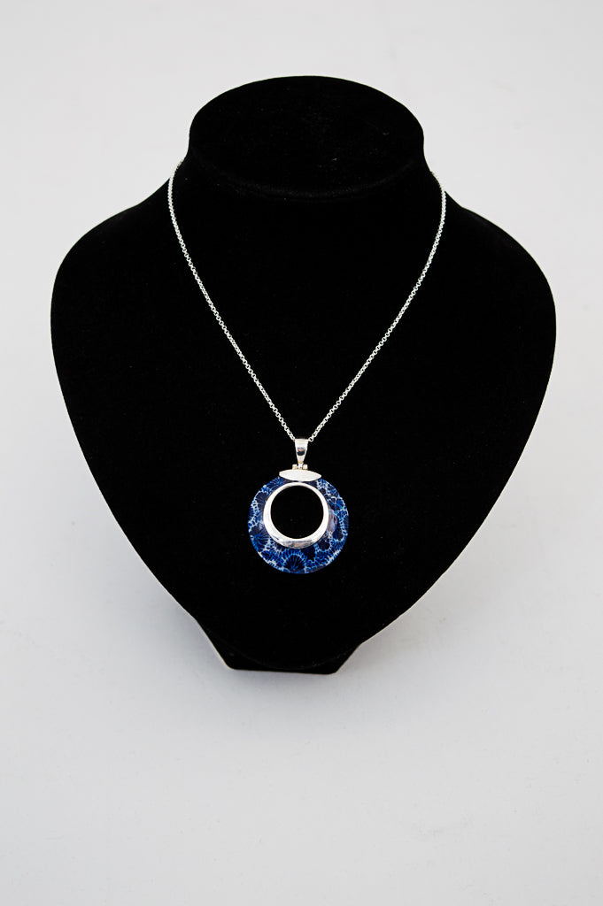 Blue Coral Pendant Necklace - 714
