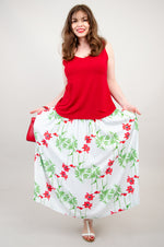 Blythe Skirt, Poppies, Linen Bamboo - Final Sale