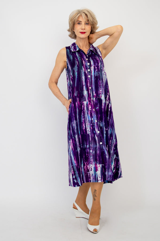 Cissy  Dress, Plum Rays