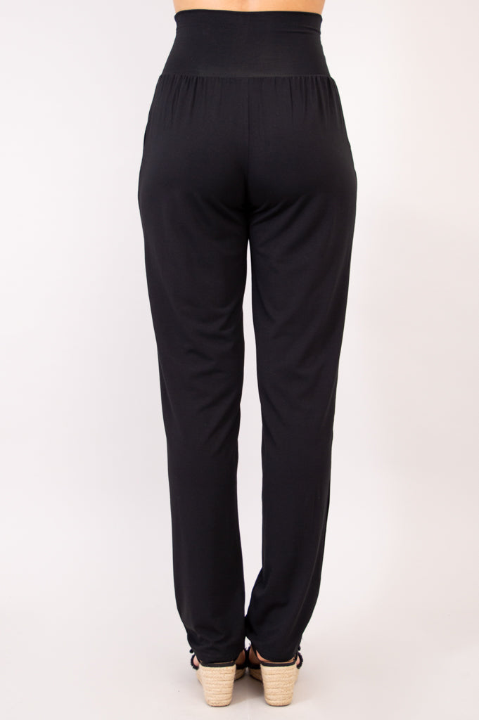 Clair Tall Pant, Black, Bamboo