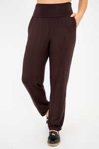 Clair Petite Pant, Coffee, Bamboo