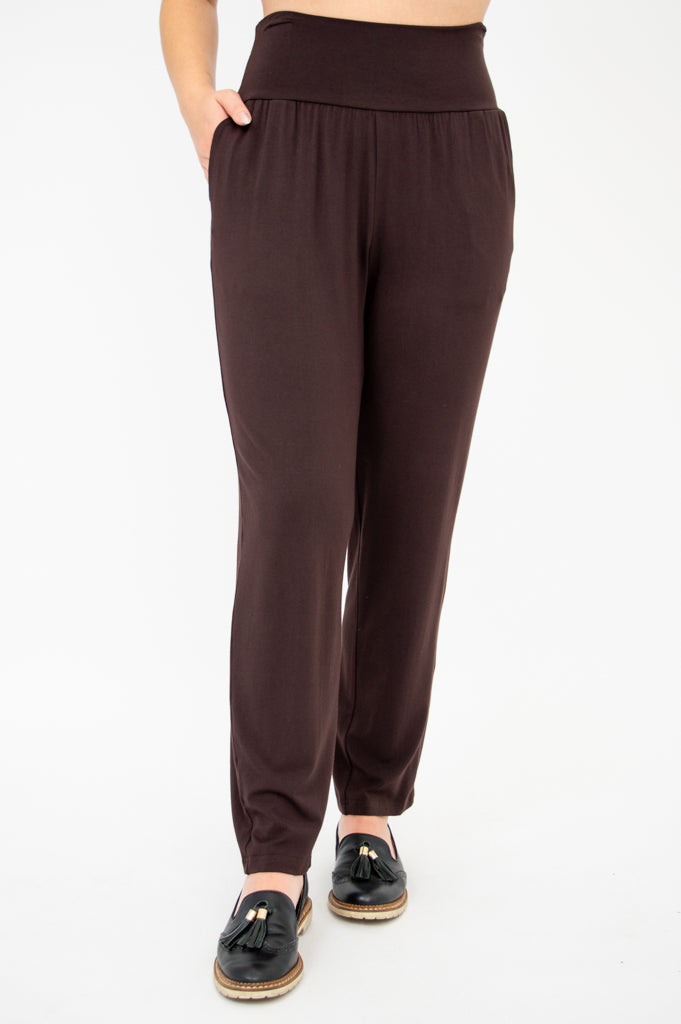 Clair Petite Pant, Coffee, Bamboo