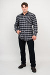 Cory Men's Shirt, Black Retro Plaid, Cotton