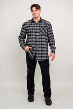 Cory Men's Shirt, Black Retro Plaid, Cotton