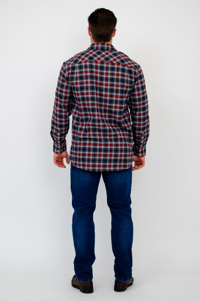 Cory Men's Shirt, Burgundy Plaid, Cotton LTD CAD Retail Blue Sky Clothing Co Cory Men's Shirt, Burgundy Plaid, Cotton LTD CAD Retail Blue Sky Clothing Co