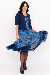 Danube Dress, Cobalt Fossil, Bamboo